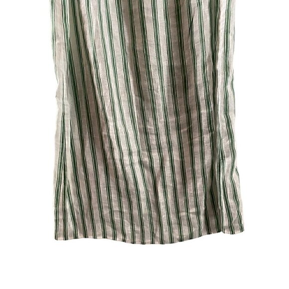 Tory Burch Striped Linen Caftan Size Small Midi Green White Tassels Swim coverup - Picture 5 of 13